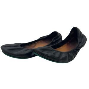 Tieks shoes womens size 7 solid black leather ballet flats